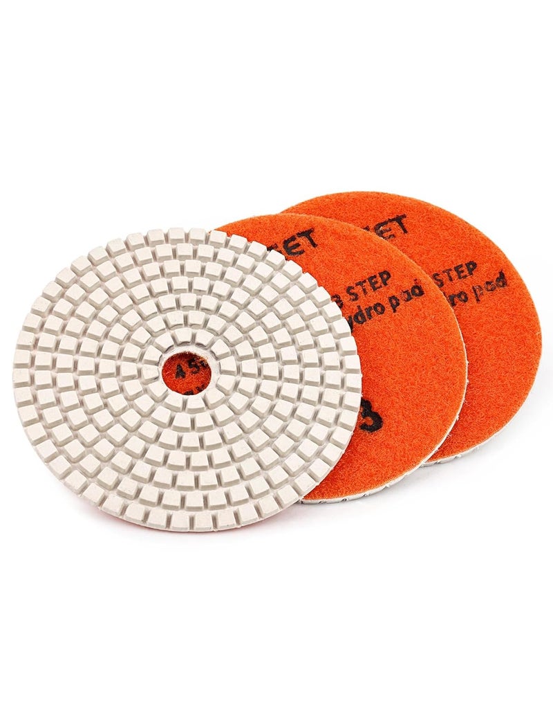 PANFREET 3 Step 4 Inch Diamond Polishing Pads,Wet/Dry Step 3 Stone Polish Pad for Granite Quartz Marble Concrete Terrazzo - Image 1